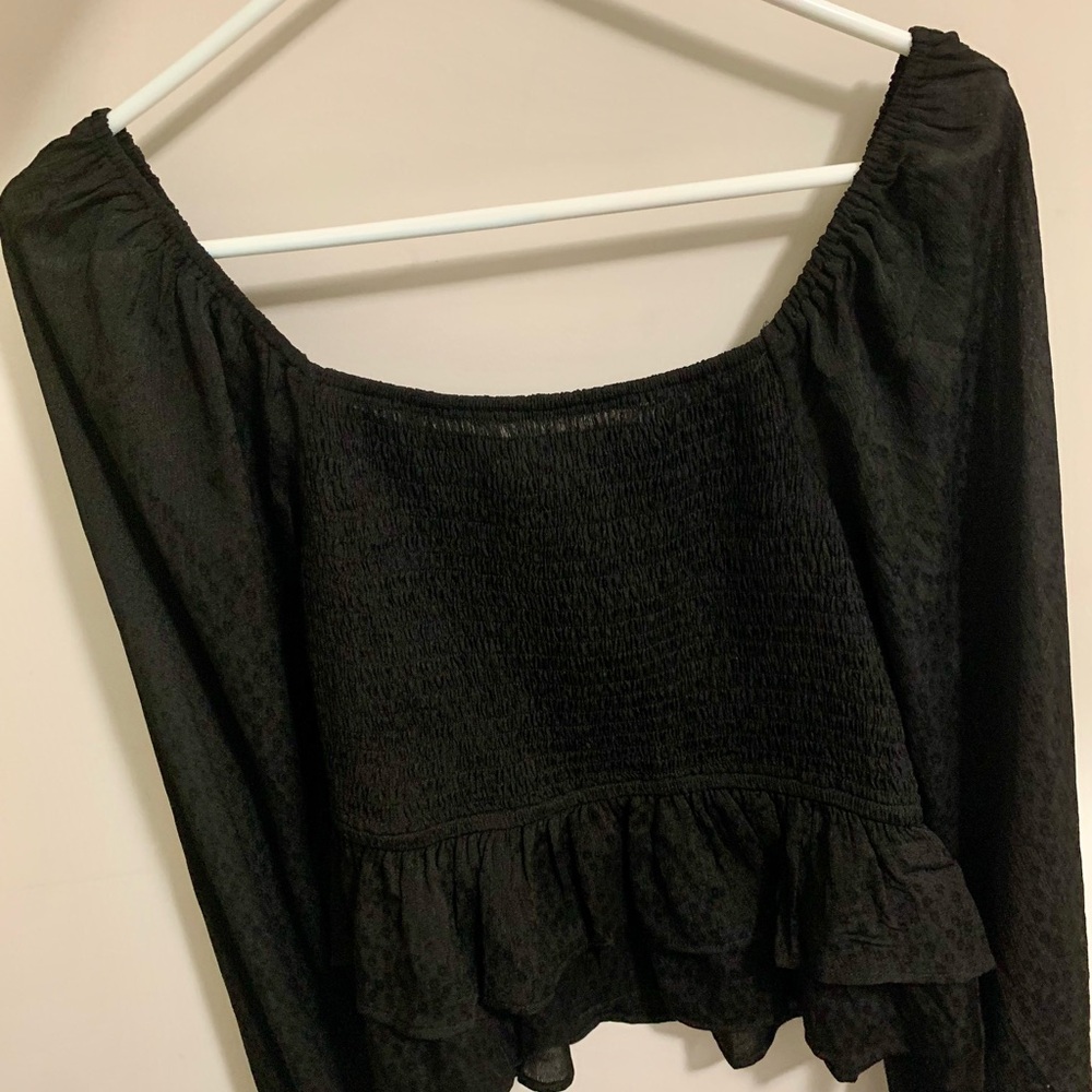 Altar'd State Black Ruffled Blouse - Picture 2 of 2